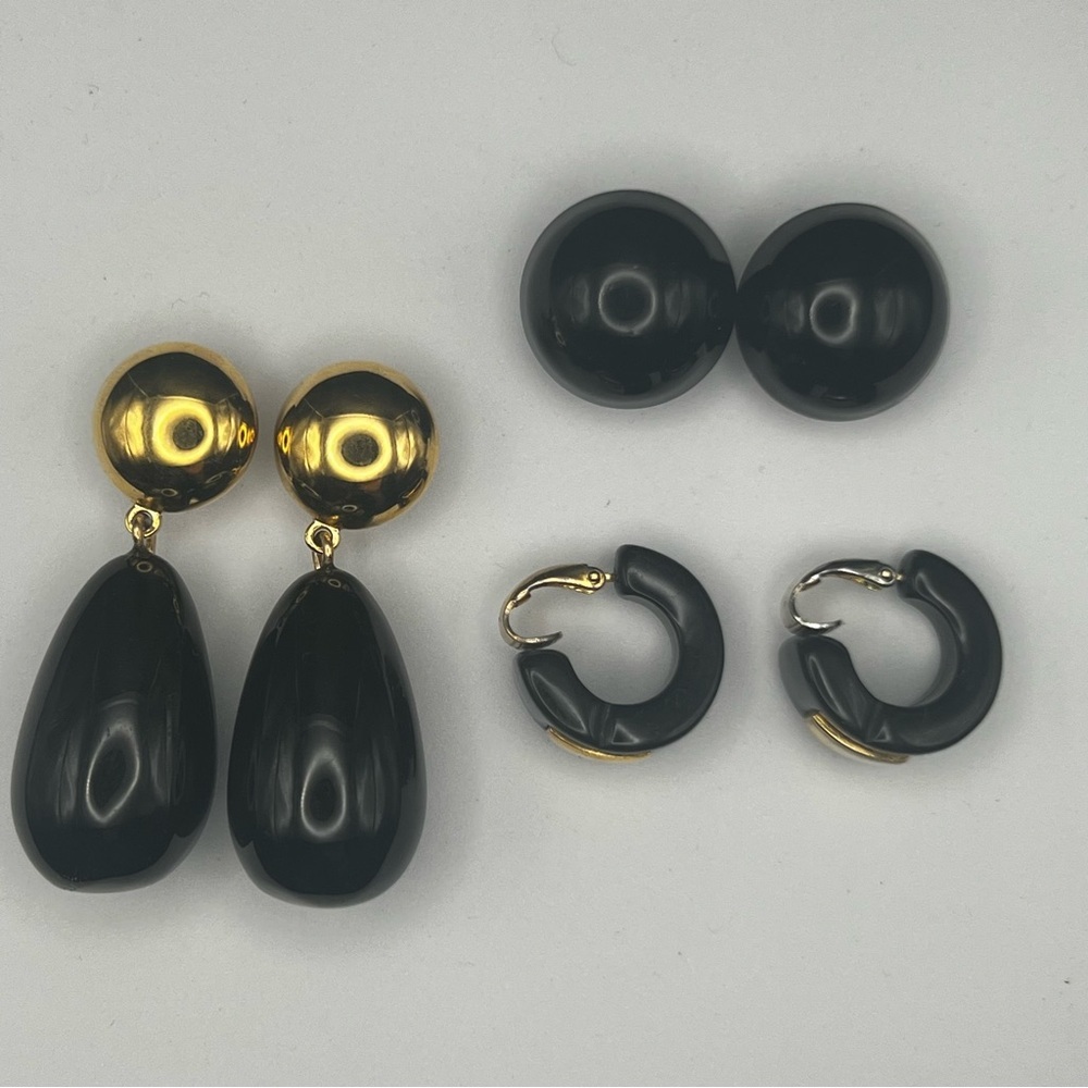 Retro '80s/'90s Statement Earrings – Lot of 3‎